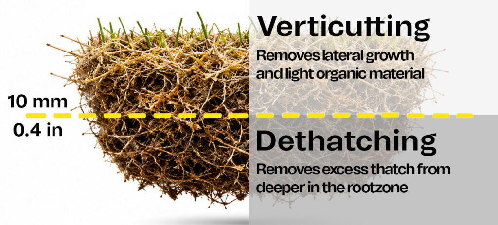 Golf course maintenance - verticutting/dethaching