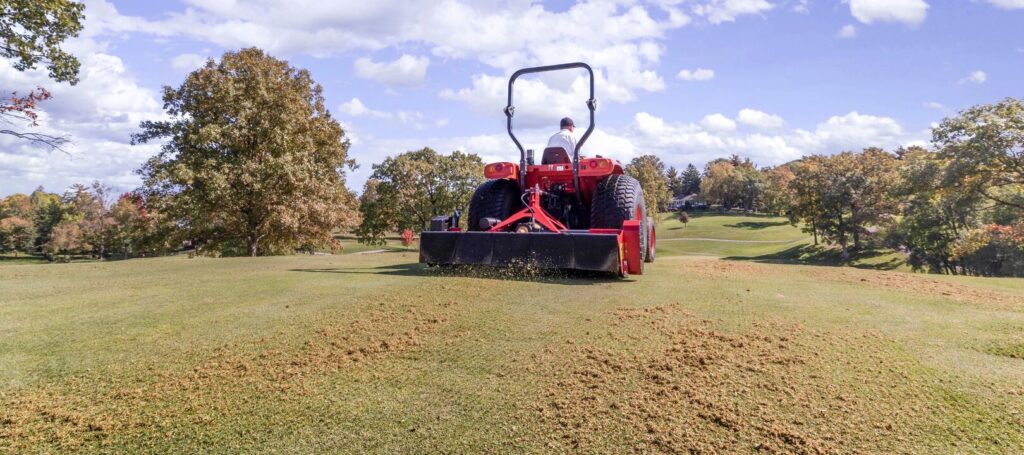 golf course maintenance - verticutting